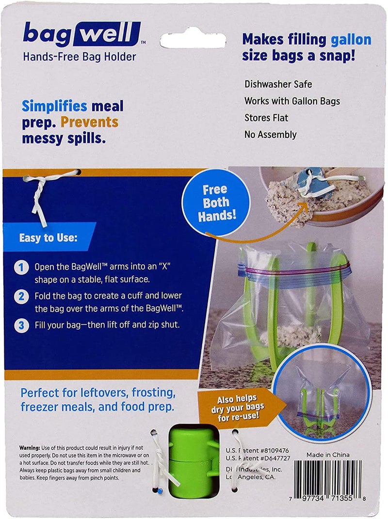 Bagwell Bag Well Sealable Bag Holder for 1 Gallon Size Food Storage Bags - Image 2